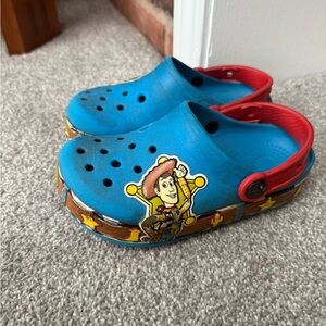 CROCS Kids Blue and Red Cartoon Slippers